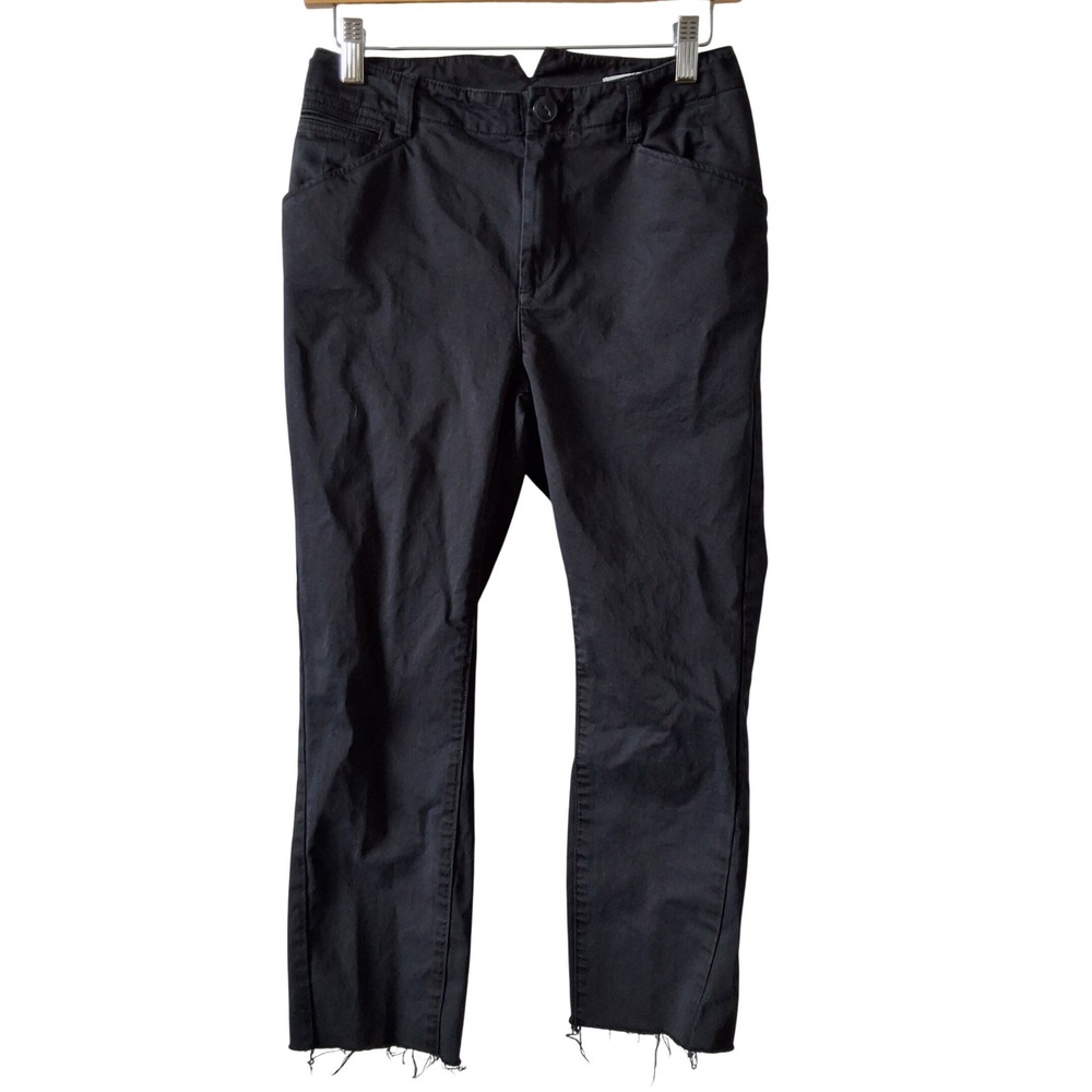 Rag & Bone‎ 25 Cotton V-Notch Waist Raw Hem Ankle Pant Sustainable Casual Office